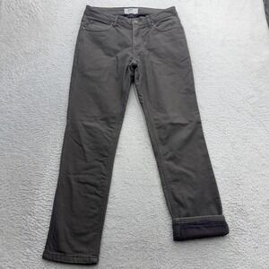 Jetty Supply Co Mens 30 Flannel Lined Canvas Pants Charcoal Grey Straight Leg